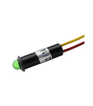 Piloto 12V verde con LED de 5 mm.
