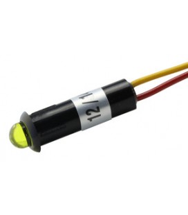 Piloto 12V amarillo con LED de 5 mm.