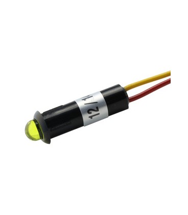 Piloto 12V amarillo con LED de 5 mm.