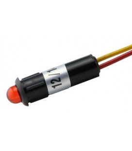 Piloto 12V rojo con LED de 5 mm.