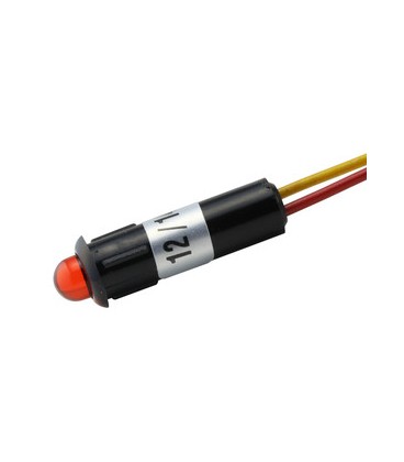 Piloto 12V rojo con LED de 5 mm.