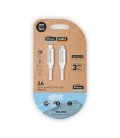 CABLE NYLON USB-C A LIGHTNING 1m BLANCO
