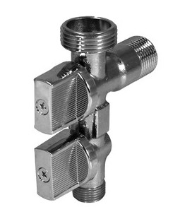 Llave esc. doble salida 1/2"x3/4"x3/8"