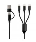 CABLE CARGADOR ONLEX C+USB/DOBLE C+LIGHT